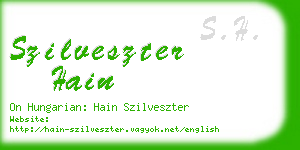 szilveszter hain business card